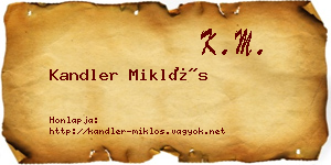 Kandler Miklós névjegykártya